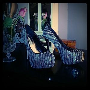 Steve Madden Zebra Sequined Pumps